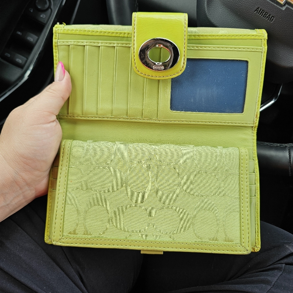 Vintage Y2k Coach Lime Green Signature Jacquard Turnl… - Gem